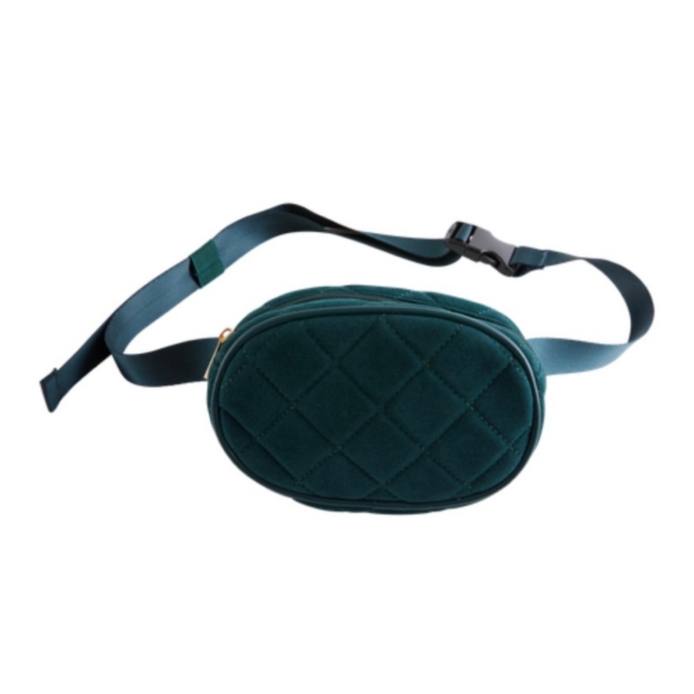 Summer & Rose Emerald Green Velvet Crossbody Bag